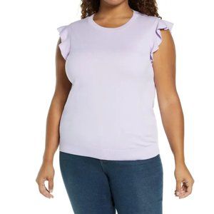 NEW Halogen Nordstrom Flutter Sleeve Sweater Plus